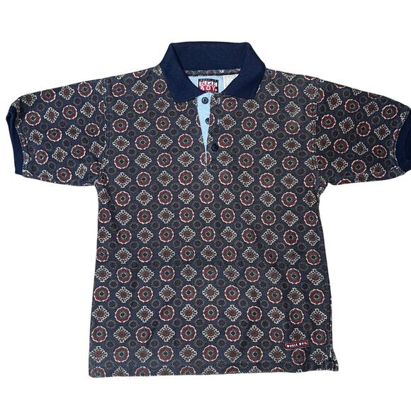 Vintage 90s Bugle Boy geometric Polo shirt size large - Picture 1 of 6